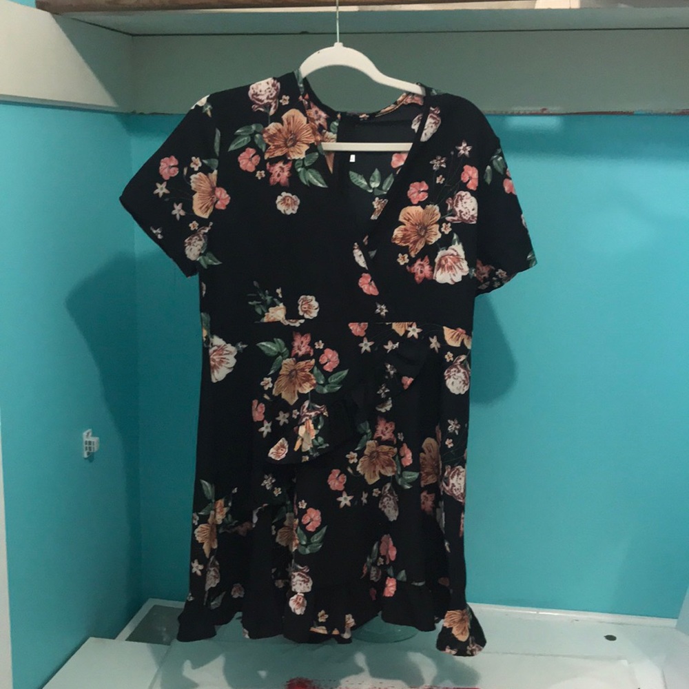Black floral dress